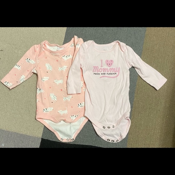 Pair of cat/kitten onesies. One size 0-3mo and the other 3mo, see photos. - Picture 1 of 3